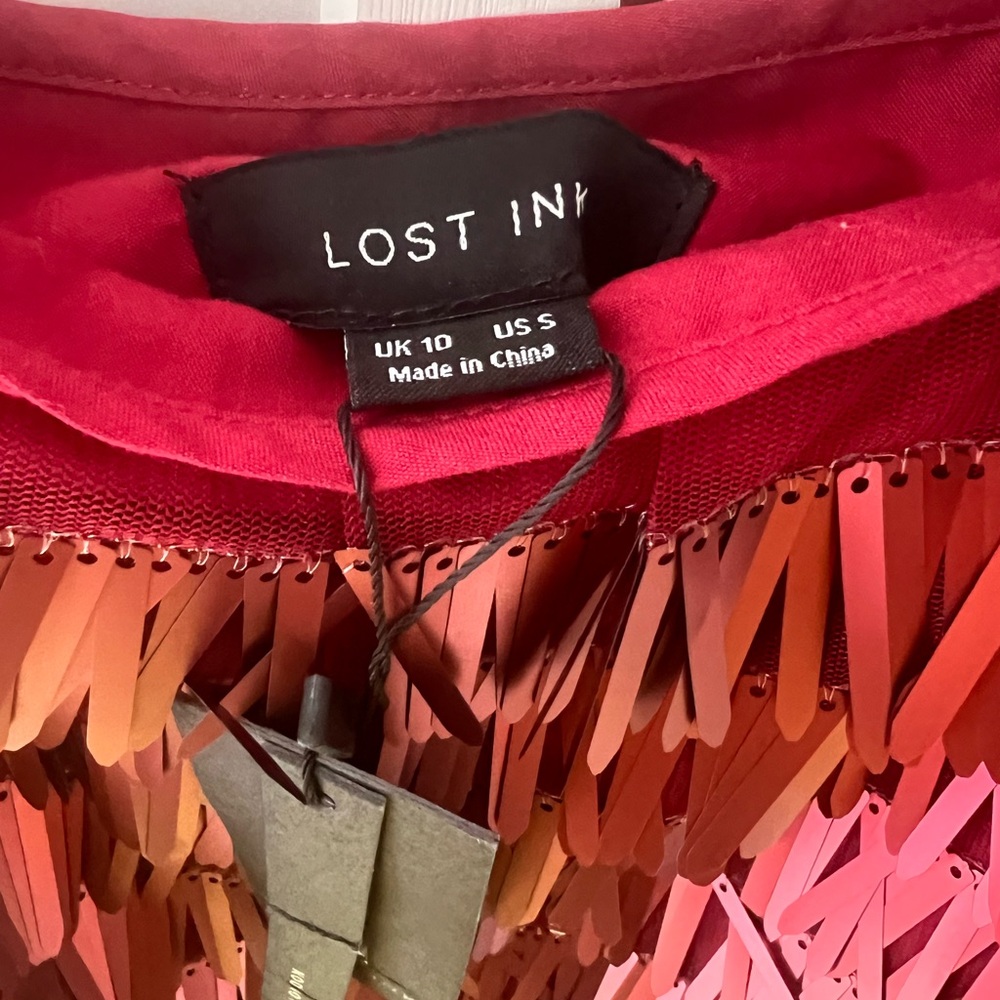 Lost Ink Red Sequin Top